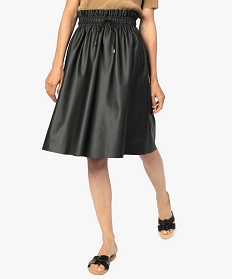 jupe femme avec taille froncee elastiquee noirA125201_1