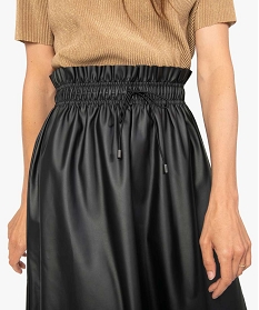 jupe femme avec taille froncee elastiquee noirA125201_2