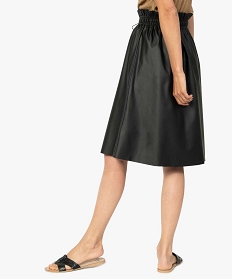 jupe femme avec taille froncee elastiquee noirA125201_3