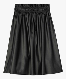 jupe femme avec taille froncee elastiquee noirA125201_4