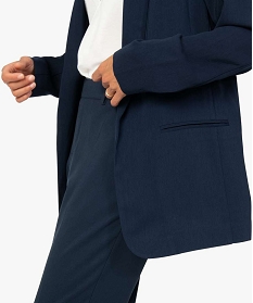 veste femme sans fermeture avec grand col bleu vestesA125301_2