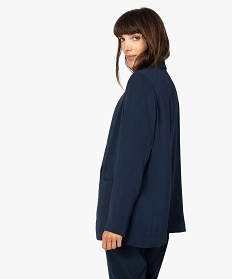 veste femme sans fermeture avec grand col bleu vestesA125301_3