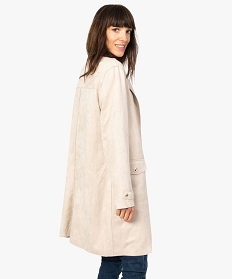 veste femme longue avec finitions bord-franc beigeA126201_3