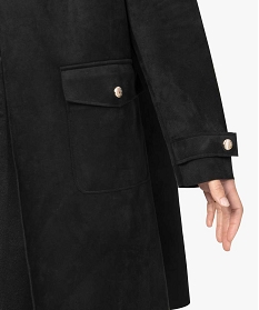veste femme longue avec finitions bord-franc noirA126301_2