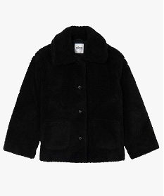 Manteau femme sales peluche noir