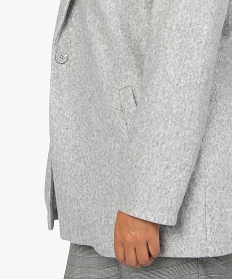 manteau femme en maille polaire avec grand col grisA127101_2
