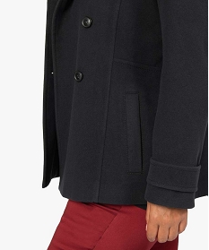 manteau court femme avec col montant et fermeture boutons noir vestes et manteauxA127701_2