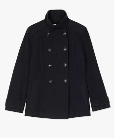 manteau court femme avec col montant et fermeture boutons noir vestes et manteauxA127701_4