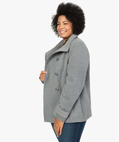 manteau court femme avec col montant et fermeture boutons gris vestes et manteauxA127801_1