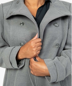 manteau court femme avec col montant et fermeture boutons gris vestes et manteauxA127801_2