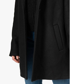 manteau court femme en matiere extensible et grand col noir manteauxA128001_2