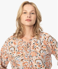 blouse femme imprimee avec manches 34 elastiquees imprime blousesA130501_2