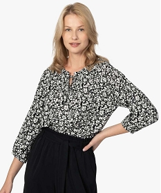 blouse femme imprimee avec manches 34 elastiquees imprime blousesA130801_1