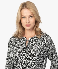 blouse femme imprimee avec manches 34 elastiquees imprime blousesA130801_2