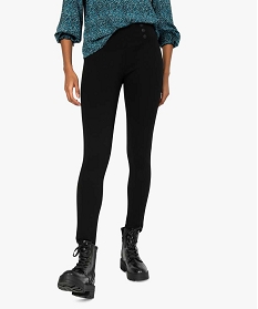 pantalon femme en maille milano a faux boutons noir pantalonsA137201_1