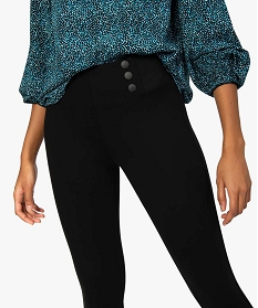 pantalon femme en maille milano a faux boutons noir pantalonsA137201_2