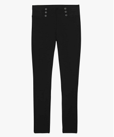 pantalon femme en maille milano a faux boutons noir pantalonsA137201_4