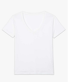 tee-shirt femme a col v et manches courtes blanc t-shirts manches courtesA149701_4