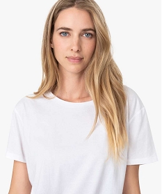 tee-shirt femme a manches courtes avec dos plus long blanc t-shirts manches courtesA150001_2