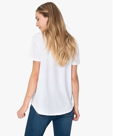 tee-shirt femme a manches courtes avec dos plus long blanc t-shirts manches courtesA150001_3