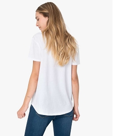 tee-shirt femme a manches courtes avec dos plus long blancA150001_3