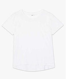 tee-shirt femme a manches courtes avec dos plus long blancA150001_4