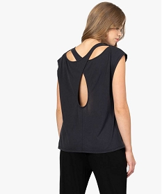 tee-shirt femme sans manches croise dans le dos noir t-shirts manches courtesA154401_3