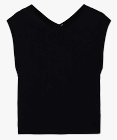 tee-shirt femme sans manches croise dans le dos noir t-shirts manches courtesA154401_4
