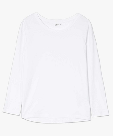 tee-shirt femme a manches longues et col rond blanc t-shirts manches longuesA156401_4