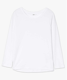 tee-shirt a manches longues et col rond femme blancA156401_4