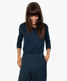 tee-shirt a manches longues et col rond femme navy t-shirts manches longuesA156501_2