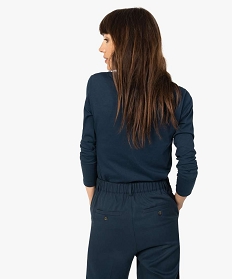 tee-shirt a manches longues et col rond femme navy t-shirts manches longuesA156501_3