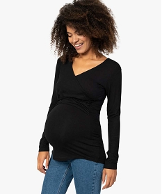 tee-shirt de grossesse et allaitement cache-cour noirA158001_1
