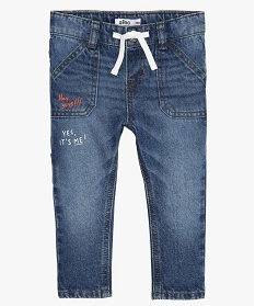 jean bebe garcon avec ceinture ajustable par cordon bleu jeansA165501_1