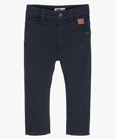 pantalon bebe garcon coupe slim en toile extensible bleuA165601_4