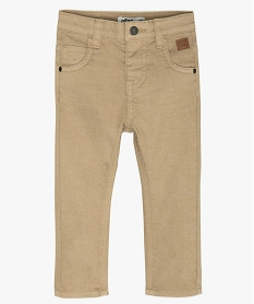 pantalon bebe garcon coupe slim en toile extensible beigeA165701_4