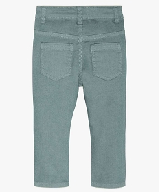 pantalon bebe garcon coupe slim en toile extensible bleuA165901_2