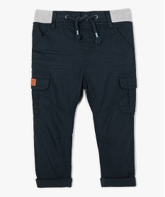 pantalon coupe cargo double avec taille elastique bebe garcon bleu pantalonsA166101_3