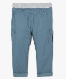 pantalon coupe cargo double avec taille elastique bebe garcon bleu pantalonsA166401_2