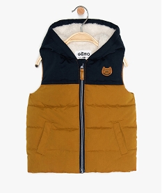 doudoune bebe garcon sans manches avec capuche brunA169501_4