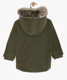 blouson bebe garcon double sherpa avec capuche vert manteauxA170601_3