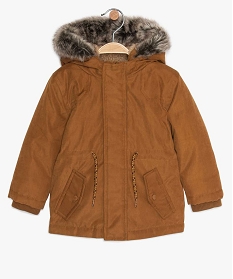 blouson bebe garcon double sherpa avec capuche orangeA170701_1