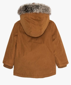 blouson bebe garcon double sherpa avec capuche orange manteauxA170701_3