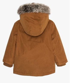 blouson bebe garcon double sherpa avec capuche orangeA170701_3