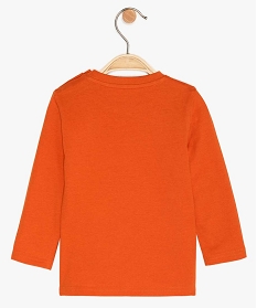 tee-shirt bebe garcon imprime fantaisie en coton bio orangeA172001_2