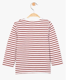 tee-shirt bebe garcon en coton bio a rayures et motif anime pieuvre rouge tee-shirts manches longuesA172901_2