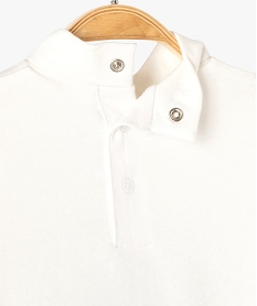 tee-shirt bebe garcon a col roule en coton biologique blancA173901_3