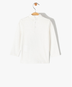 tee-shirt bebe garcon a col roule en coton biologique blancA173901_4