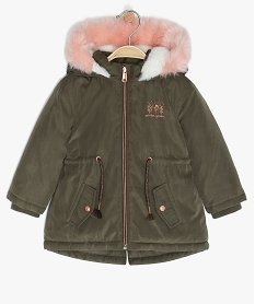 parka bebe fille a doublure fourrure imitation et details brillants vertA181401_4