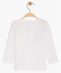 tee-shirt bebe fille manches longues imprime en coton bio blanc tee-shirts manches longuesA183101_2